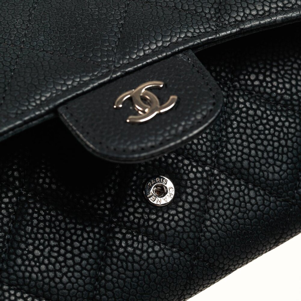 Chanel 13S Noir Caviar Classic Quilted Flap Portefeuille Wallet - Picture 8 of 15
